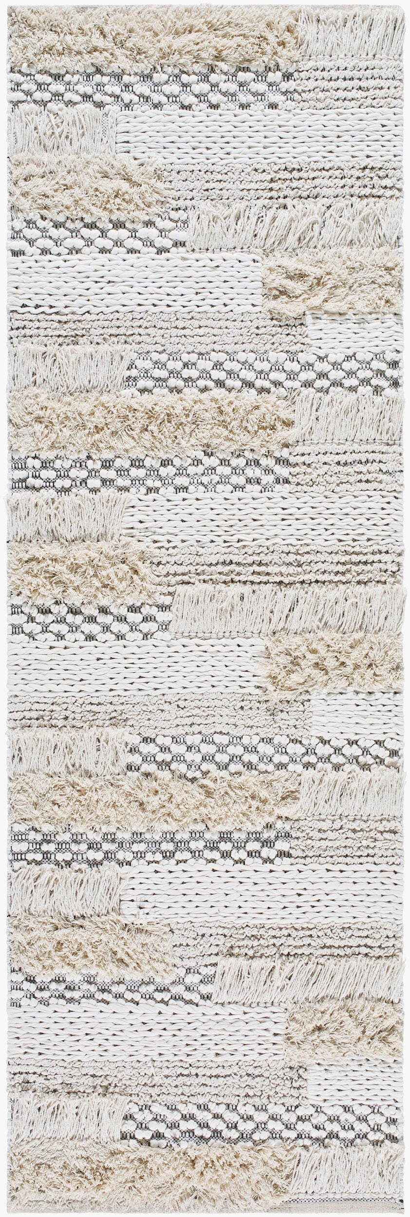 Surya Serena 2'6" X 8' Eco-friendly Handmade Area Rug - Stylish, Durable, And Perfect For Any Room! Ivory Cotton Ser2301-268