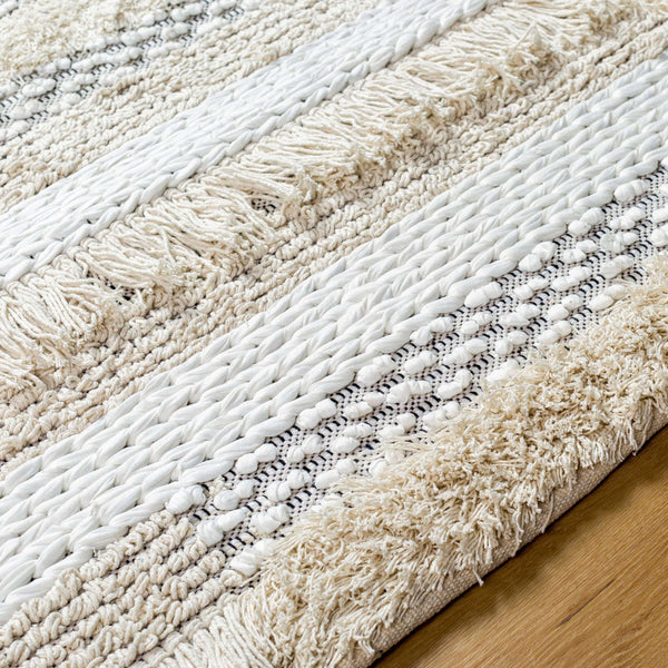 Surya Serena 2'6" X 8' Eco-friendly Handmade Area Rug - Stylish, Durable, And Perfect For Any Room! Ivory Cotton Ser2301-810