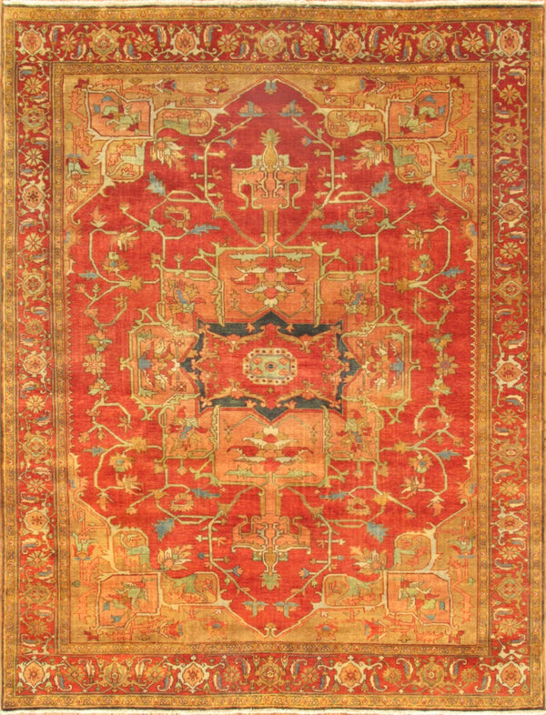 Pasargad 'S Serapi Collection Hand-knotted Premium Lambs-wool Area Rug For Bold Home Décor   P-2 14x16