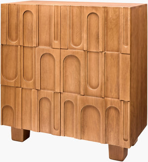 Surya Sereny Handcrafted Solid Mango Wood Bar Cabinet Natural Grain Artisan Bohemian Storage SERE001-401936