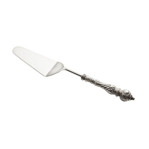 Brass and Stainless Steel Cake Server with Embossed Silver Plated SERVER022 Elk Home