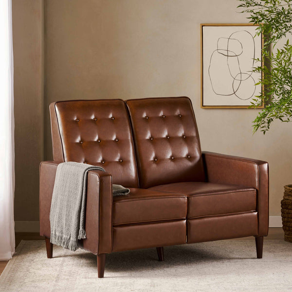 English Elm Christopher Knight Home® - DOUBLE Recliner Fabric Sofa with Plush Cushions and Space-Saving Design for Living Rooms, 49"L Light Brown 72478.00