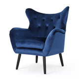 Christopher Knight Home® - Noble House - Seigfried Mid Century Navy Blue Velvet Arm Chair