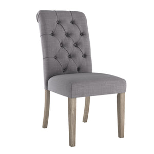 Homelegance By Top-Line Dafne Tufted Rolled Back Parsons Chairs (Set of 2) Grey Rubberwood