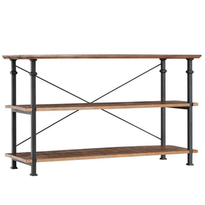 Homelegance By Top-Line Rafferty Vintage Industrial TV Stand Oak Wood