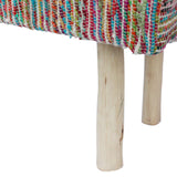 Christopher Knight Home® - Noble House - Laveta Handcrafted Boho Fabric Rectangular Bench, Ivory, Multicolor, and Natural