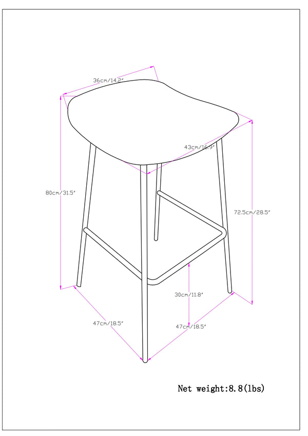 English Elm Dafney Bar Stool Set Of 2 - Sleek Distressed Charcoal Grey Vegan Leather For Modern Spaces B136P158578