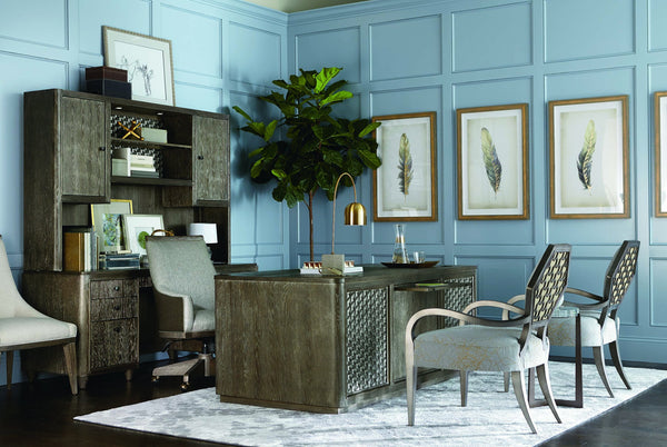 A.R.T. Furniture Geode Gem Sling Dining Chair - Contemporary Comfort With Kona Finish And Stylish Exposed Wood Details Gray, Brown Pine Solids And Flat Cut Oak Veneers 238204-2303