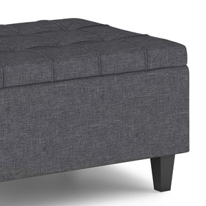 English Elm Harrison Small Storage Ottoman - Stylish Slate Grey Coffee Table With Lift-Top Functionality B136P159155