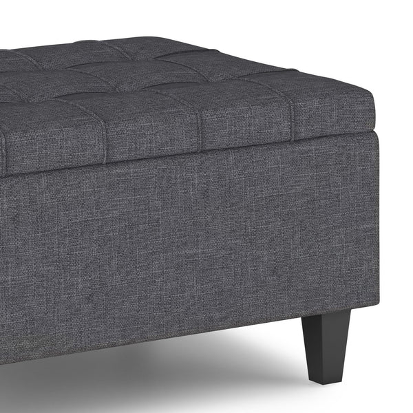 English Elm Harrison Small Storage Ottoman - Stylish Slate Grey Coffee Table With Lift-Top Functionality B136P159155