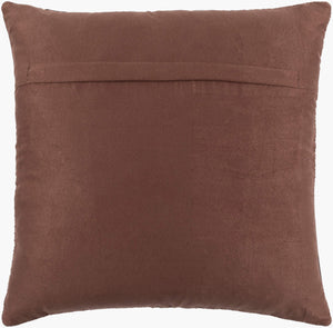 Surya Sheffield Luxurious 14"X22" Updated Traditional Lumbar Pillow - Faux Suede & Leather Elegance Dark Brown Leather,Faux Suede Sfd001-1422d