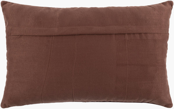 Surya Sheffield Updated Traditional 18" Accent Pillow - Luxurious Faux Suede & Leather, Durable Comfort! Dark Brown Leather,Faux Suede Sfd001-2020