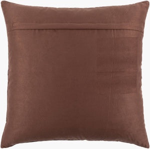 Surya Sheffield Updated Traditional 18" Accent Pillow - Luxurious Faux Suede & Leather, Durable Comfort! Dark Brown Leather,Faux Suede Sfd001-2020