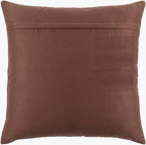 Surya Sheffield Updated Traditional 18" Accent Pillow - Luxurious Faux Suede & Leather, Durable Comfort! Dark Brown Leather,Faux Suede Sfd001-2020