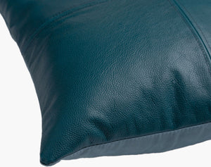 Surya Sheffield Updated Traditional 18" Accent Pillow - Luxurious Faux Suede & Leather, Durable Comfort! Deep Teal Leather,Faux Suede Sfd003-2020d