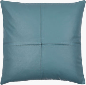 Surya Sheffield Updated Traditional 18" Accent Pillow - Luxurious Faux Suede & Leather, Durable Comfort! Charcoal Leather,Faux Suede Sfd005-2020d