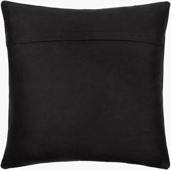 Surya Sheffield Updated Traditional 18" Accent Pillow - Luxurious Faux Suede & Leather, Durable Comfort! Black Leather,Faux Suede Sfd006-2020d