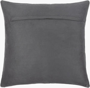 Surya Sheffield Updated Traditional 18" Accent Pillow - Luxurious Faux Suede & Leather, Durable Comfort! Charcoal Leather,Faux Suede Sfd007-2020d
