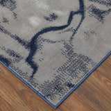 Feizy Rugs Gaspar Polypropylene/Polyester Machine Made Industrial Rug Blue/Gray/Ivory 5'-2" x 7'-2"