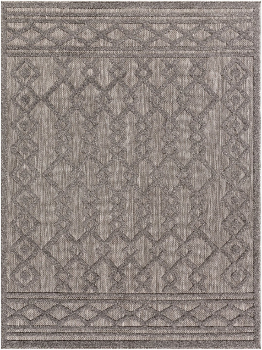 Livabliss San Diego Bold Graphic Polypropylene Area Rug for Living Rooms Entryways and Patios Gray 6'7" x 9' SFG2310-679