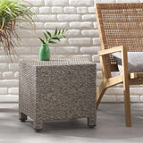 Christopher Knight Home® - Noble House - Puerta Outdoor Mixed Black Wicker Side Table