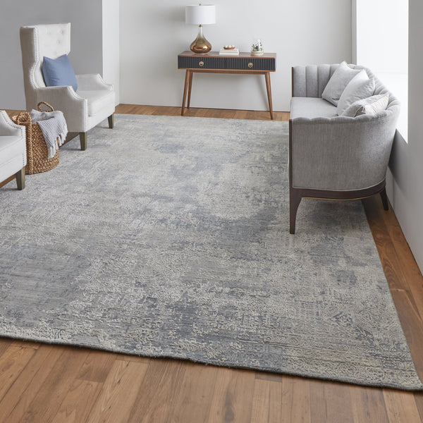 Feizy Rugs Eastfield Artisanal Hand-woven Viscose And Wool Abstract Rug - Modern Style For Any Space Silver,Gray Viscose,Wool Eas6989fgry000b00