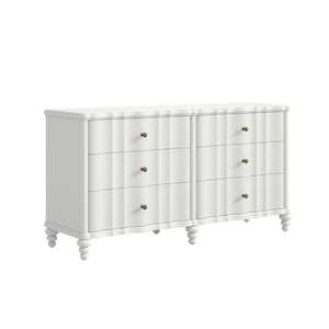 A.R.T. Furniture Haven Dresser - Timeless Cottage Design with Fluted Drawers and Ample Storage for Your Bedroom Elegance White 339130-2367