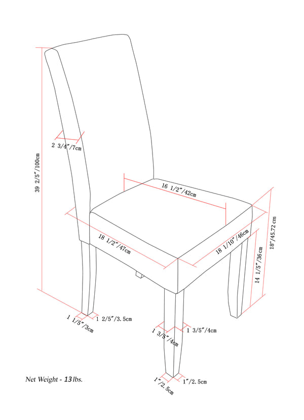 English Elm Acadian Parson Dining Chair Set Of 2 - Luxurious Satin Cream Vegan Leather For Stylish Comfort B136P159792