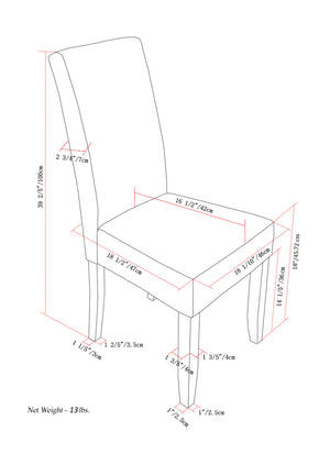 English Elm Acadian Parson Dining Chair Set Of 2 - Stylish Tanner'S Brown Faux Leather For Home Or Office B136P159789