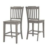 Homelegance By Top-Line Juliette Slat Back Wood Counter Height Chairs (Set of 2) Grey Rubberwood