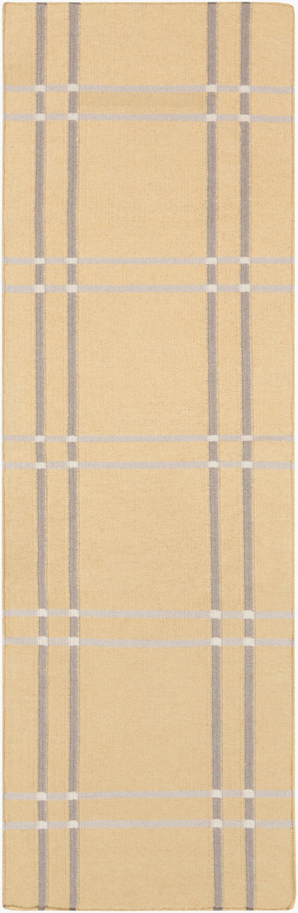 Surya Sheffield Market Sfm-8004 2'6" X 8' Durable Handmade Wool Rug For Modern Decor - Limited Warranty Tan Wool Sfm8005-268
