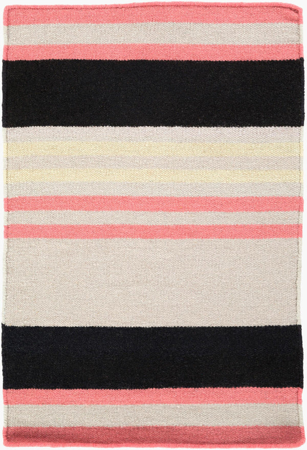 Surya Sheffield Market Sfm-8004 2'6" X 8' Durable Handmade Wool Rug For Modern Decor - Limited Warranty Pink Wool Sfm8006-23