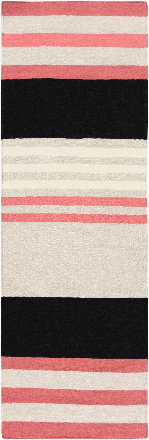 Surya Sheffield Market Sfm-8004 2'6" X 8' Durable Handmade Wool Rug For Modern Decor - Limited Warranty Pink Wool Sfm8006-268