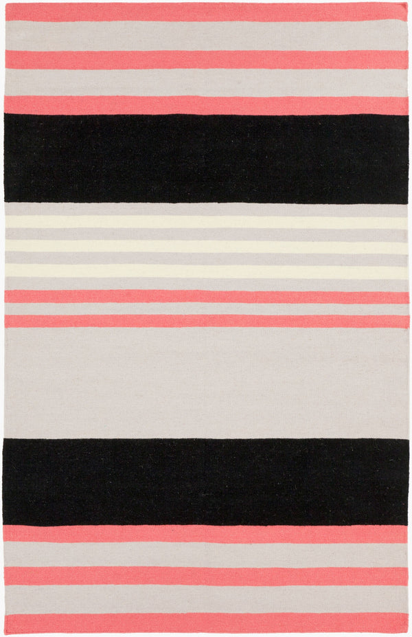 Surya Sheffield Market Sfm-8004 2'6" X 8' Durable Handmade Wool Rug For Modern Decor - Limited Warranty Pink Wool Sfm8006-3353