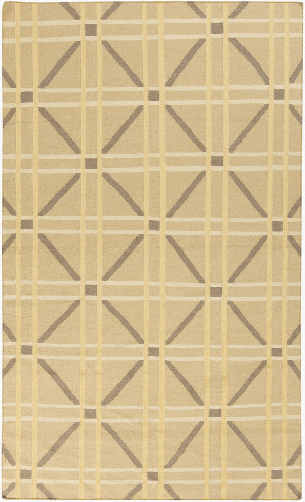 Surya Sheffield Market Sfm-8004 2'6" X 8' Durable Handmade Wool Rug For Modern Decor - Limited Warranty Tan Wool Sfm8007-58