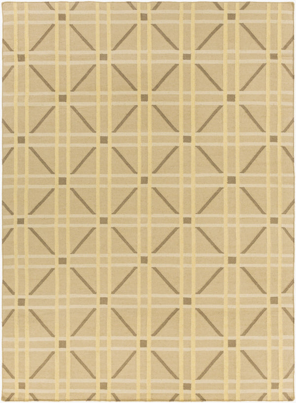 Surya Sheffield Market Sfm-8004 2'6" X 8' Durable Handmade Wool Rug For Modern Decor - Limited Warranty Tan Wool Sfm8007-811