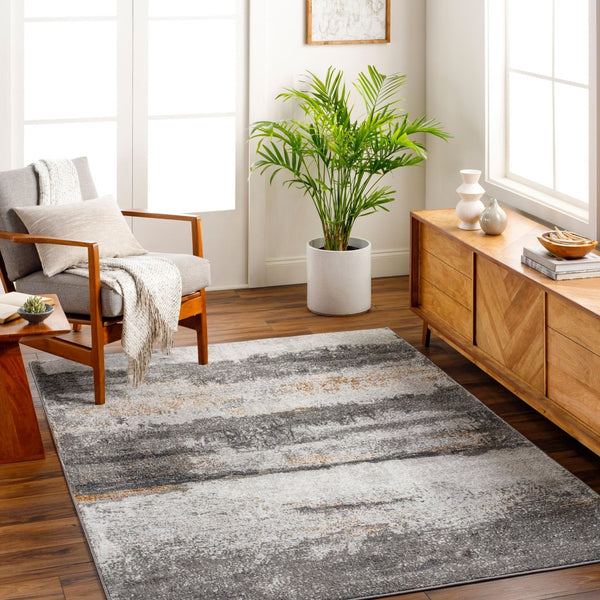 Livabliss San Francisco Machine Woven Polypropylene Area Rug for Living and Dining Spaces Charcoal, Ivory 7'10" x 10' SFO2300-71010
