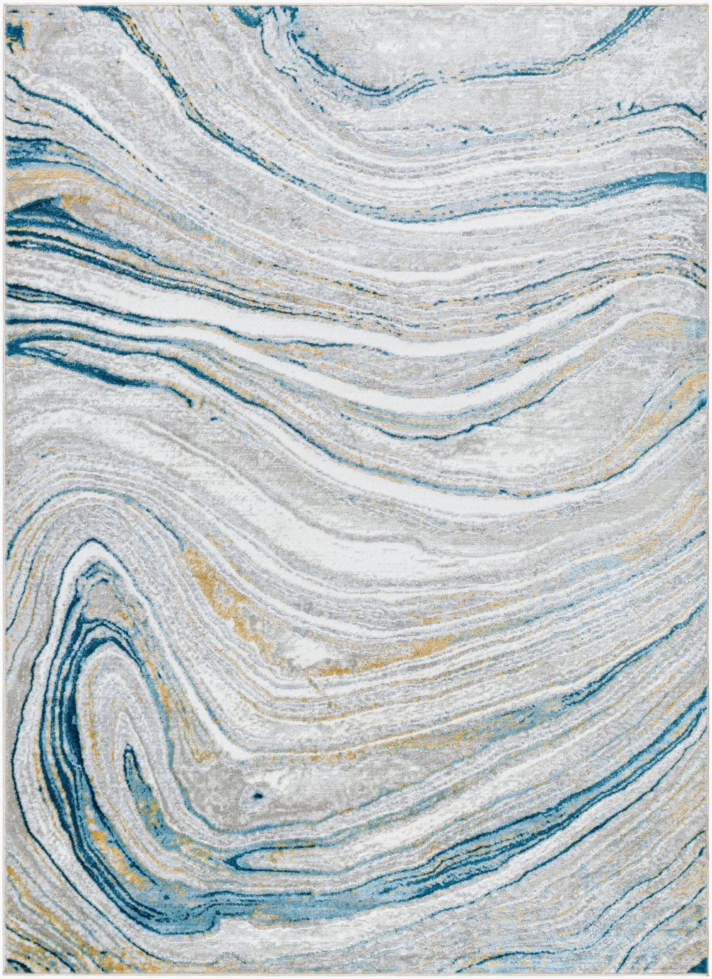 Livabliss San Francisco Geometric Turkish Woven Polypropylene Area Rug for Living and Dining Rooms Blue, Ivory 9'2" x 12' SFO2303-9212