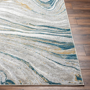 Livabliss San Francisco Geometric Turkish Woven Polypropylene Area Rug for Living and Dining Rooms Blue, Ivory 9'2" x 12' SFO2303-9212
