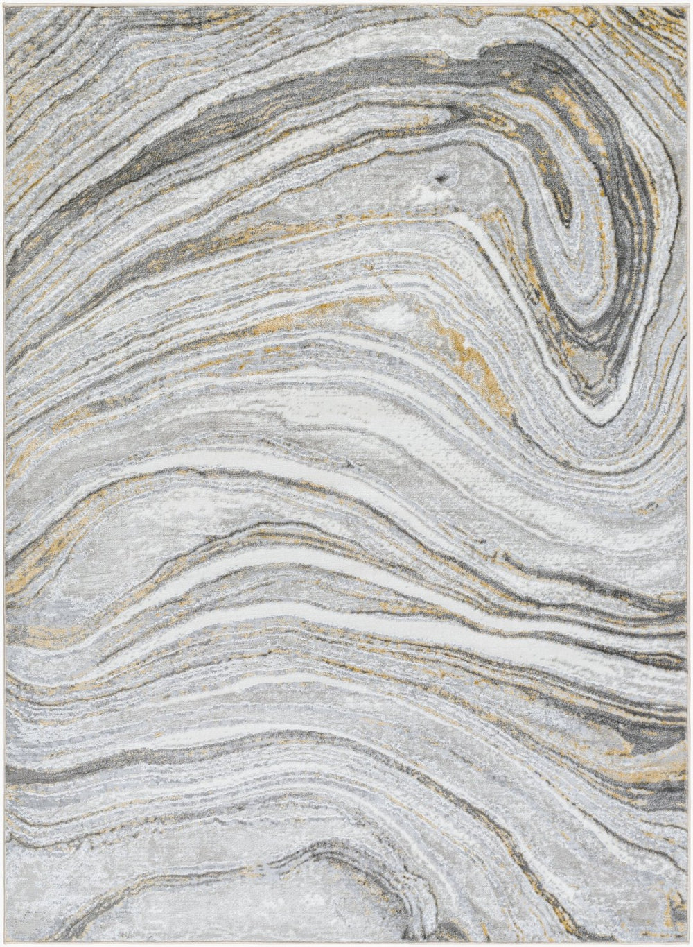 Livabliss San Francisco Geometric Area Rug Polypropylene Blend Low Pile Modern Living Room Accent Light Gray, Ivo 7'10" x 10' SFO2304-71010