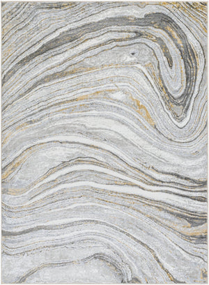 Livabliss San Francisco Geometric Area Rug Polypropylene Blend Low Pile Modern Living Room Accent Light Gray, Ivo 7'10" x 10' SFO2304-71010