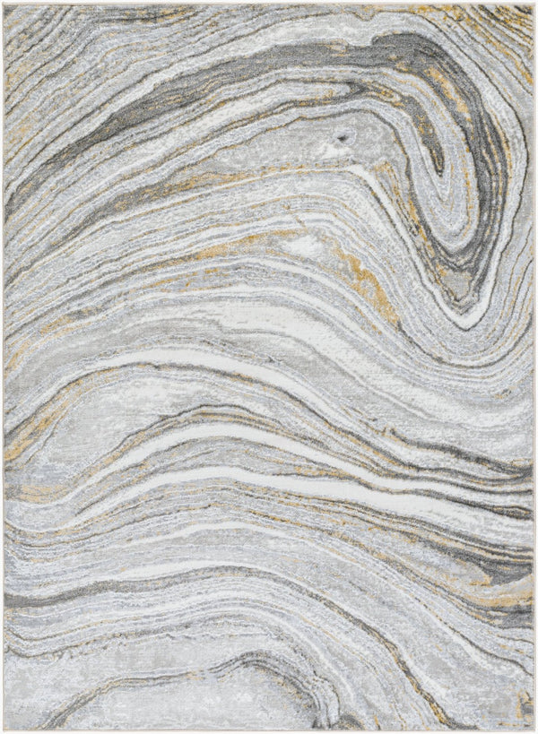 Livabliss San Francisco Geometric Area Rug Polypropylene Blend Low Pile Modern Living Room Accent Light Gray, Ivo 7'10" x 10' SFO2304-71010