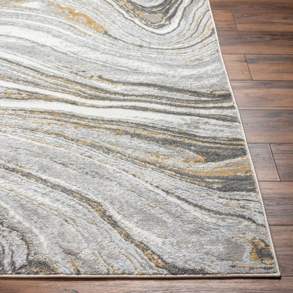 Livabliss San Francisco Geometric Area Rug Polypropylene Blend Low Pile Modern Living Room Accent Light Gray, Ivo 7'10" x 10' SFO2304-71010
