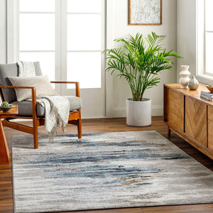 Livabliss San Francisco Geometric Area Rug Modern Polypropylene Blend for Living Room or Office Ivory, Light Gr 5'3" x 7' SFO2312-537