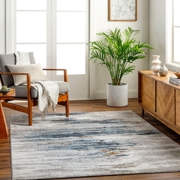 Livabliss San Francisco Geometric Area Rug Modern Polypropylene Blend for Living Room or Office Ivory, Light Gr 5'3" x 7' SFO2312-537