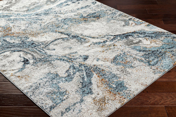 Livabliss San Francisco Machine Woven Polypropylene Minimalist Area Rug for Living and Dining Rooms Ivory, Blue 9'2" x 12' SFO2314-9212