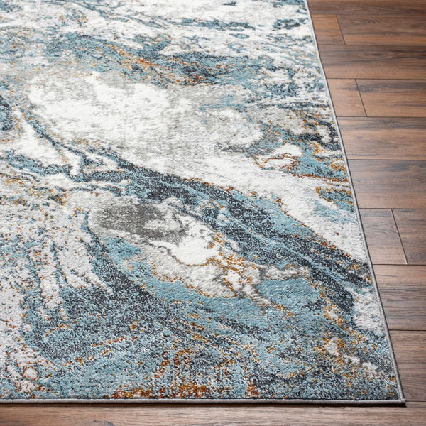 Livabliss San Francisco Machine Woven Polypropylene Minimalist Area Rug for Living and Dining Rooms Ivory, Blue 9'2" x 12' SFO2314-9212