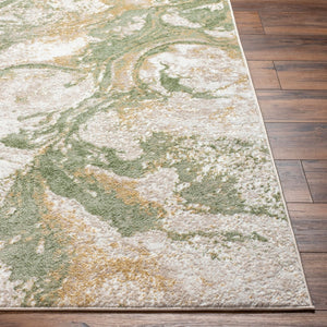 Livabliss San Francisco Geometric Machine Woven Polypropylene Area Rug for Modern Living Spaces Ivory, Sage 6'7" x 9' SFO2316-679