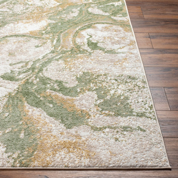 Livabliss San Francisco Geometric Machine Woven Polypropylene Area Rug for Modern Living Spaces Ivory, Sage 6'7" x 9' SFO2316-679