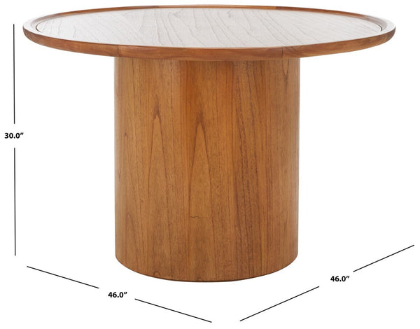 Safavieh Devin Round Pedestal Dining Table Natural Wood SFV1700A-2BX